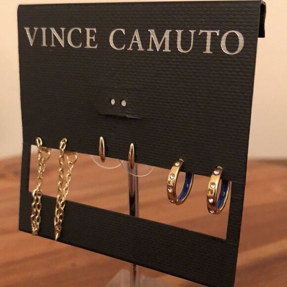 Vince Camuto | 3 Pair Earring Set | Gold Tone - Picture 2 of 2